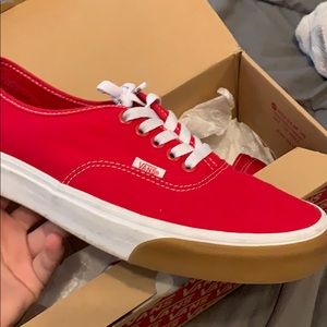 Red vans Authentic Size 9.5